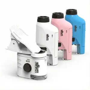 Mini Portable Microscope Phone HD Magnifying Glass Kit, 60-120x Handheld Lab Microscope with LED Light, Kids Science Experiment Tool, Learning Tool