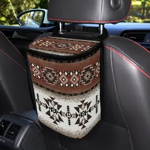 Aztec Graphic Pattern Cars Trash Bin Collapsible Car Organizers and Storage for Front Seat Multipurpose Trash Bag Automotive Garbage Can Cars Accessories Interior Sedan Organizer