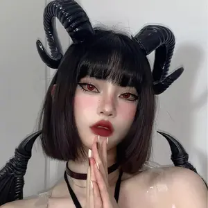 Dark Halloween Party Succubus Demon Horns Goat Horns Headband Cosplay Hair Accessories Horns Headband