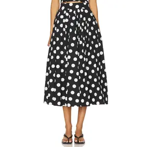 SANS FAFF Eden Poplin Skirt in Pink & White Polka Dot