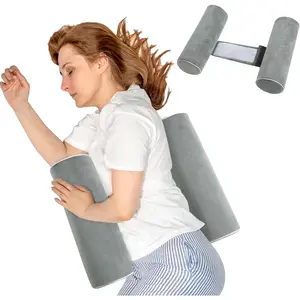Body Pillow for Side Sleeper Back Sleeper, Roll Cylinder Pillow for Sleep Breathing (Grey, Standard Size)