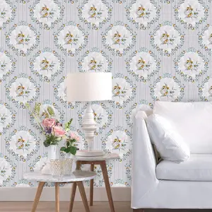 Bohemian Floral Rose Wallpaper Roll, Waterproof and Removable, Self-Adhesive PVC Wall Decor, Home Decoration for Bedroom Living Room Kitchen