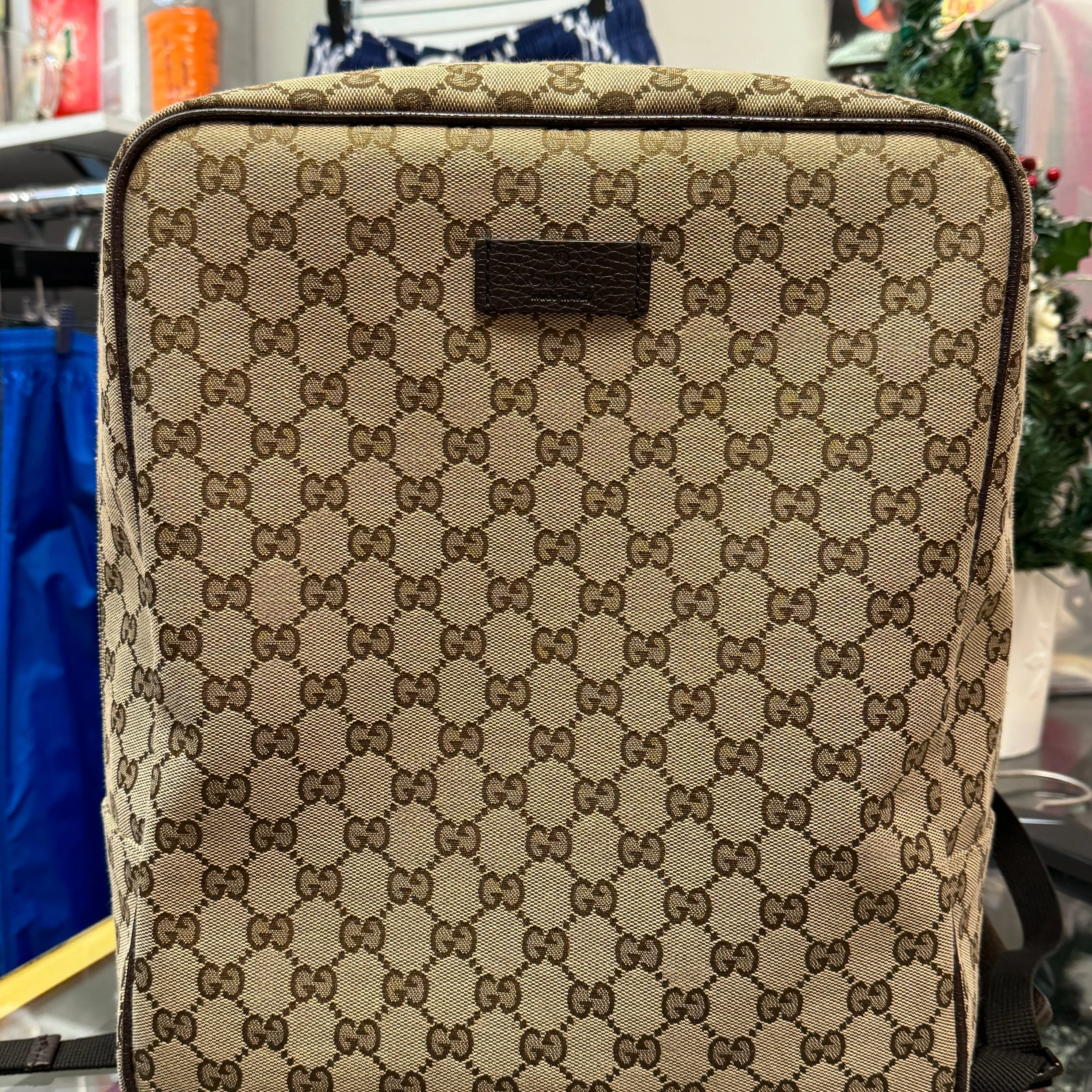 Gucci GG Monogram Beige Supreme Canvas Backpack Rucksack Unisex