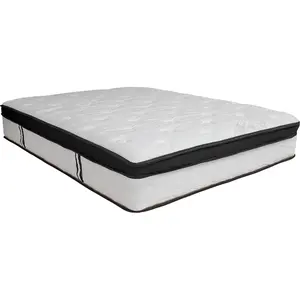 212 MAIN Full-Size 12 in. Tight Top Medium-Firm Memory Foam & Pocket Coils Mattress with Metal Frame - Mattress in a Box for Comfortable Sleep