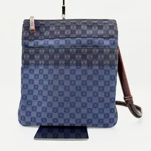 Pre-owned Loewe Canvas Crossbody Bags Anagram shoulder bag with leather trim