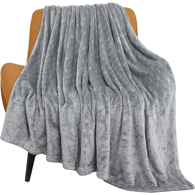 Fleece Blanket Super Soft Cozy Throw Blanket 50" x 60", Lightweight Fuzzy Comfy Textured Flannel Blanket Warm Plush big Blankets for Couch, Sofa, Bed,