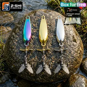 Z-SHI 3 Pack Metal Spinner Baits, 3D Realistic Blade Fishing Lures with Propeller for Freshwater Bass Trout for Pond Lake River Angler