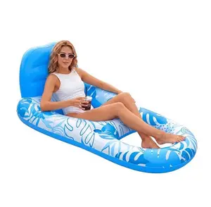 SLOOSH Inflatable Pool Floats Lounger Adult, Pool Float Lounge Raft Floaties Water Floating Recliner Chair with Cup Holders Foot Rest Swimming Floaty
