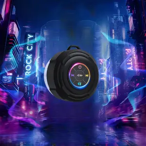 Bathroom Bluetooth speaker, speaker with suction cup, Water Resistance wireless speaker, high-end audio equipment, reliable performance, durable structure, with RGB ambient lighting effects, excellent sound quality, essential for Easter/Mother's Day parti