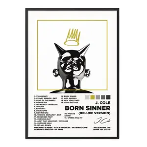 J. Cole - Born Sinner (Deluxe Version) Album Poster Unframed / Album Cover Poster / Music Gift / Music Wall Decor / Fan Gift / Decor Home