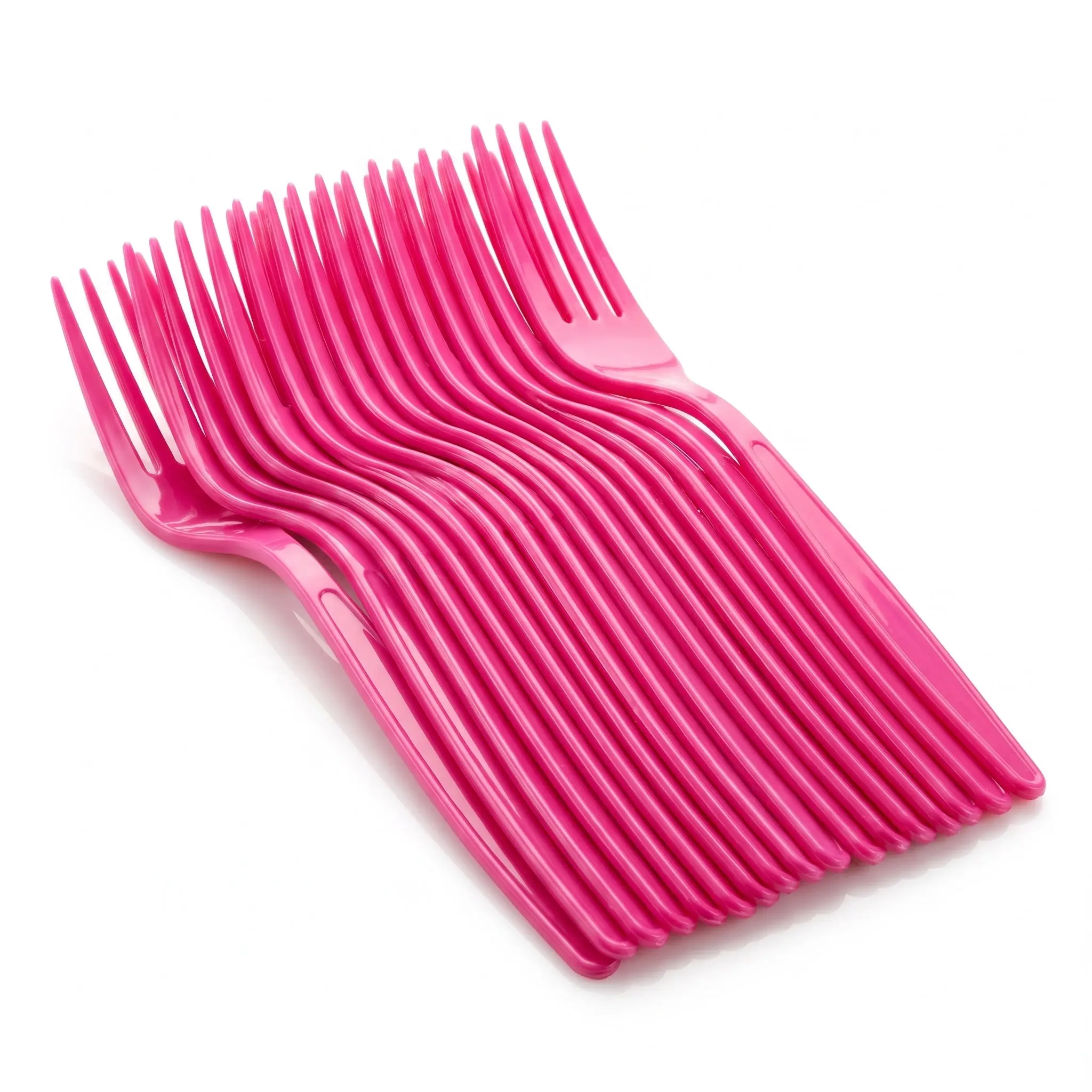 Bright Pink Plastic Forks - 7.5 in. - 20 Pack