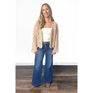 The Penny from Risen: Mid-Rise Front Patch Pocket Wide Leg Denim