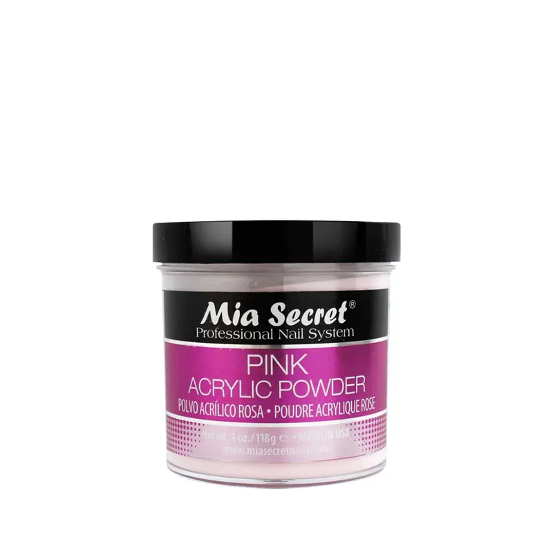 Mia Secret Pink Acrylic Powder - Salon Nail Tech Supplies with Acrylic Liquid, Natural Formula, Builds Smooth Enhancements, Refined Finish for Extensions & Nail Art Accessories