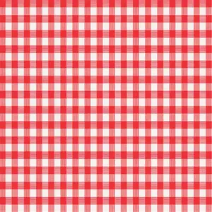 212 MAIN Outdoor 54" Diameter Lightweight Red & White Checkered Plaid Plastic Round Tablecloth, Diameter 54"