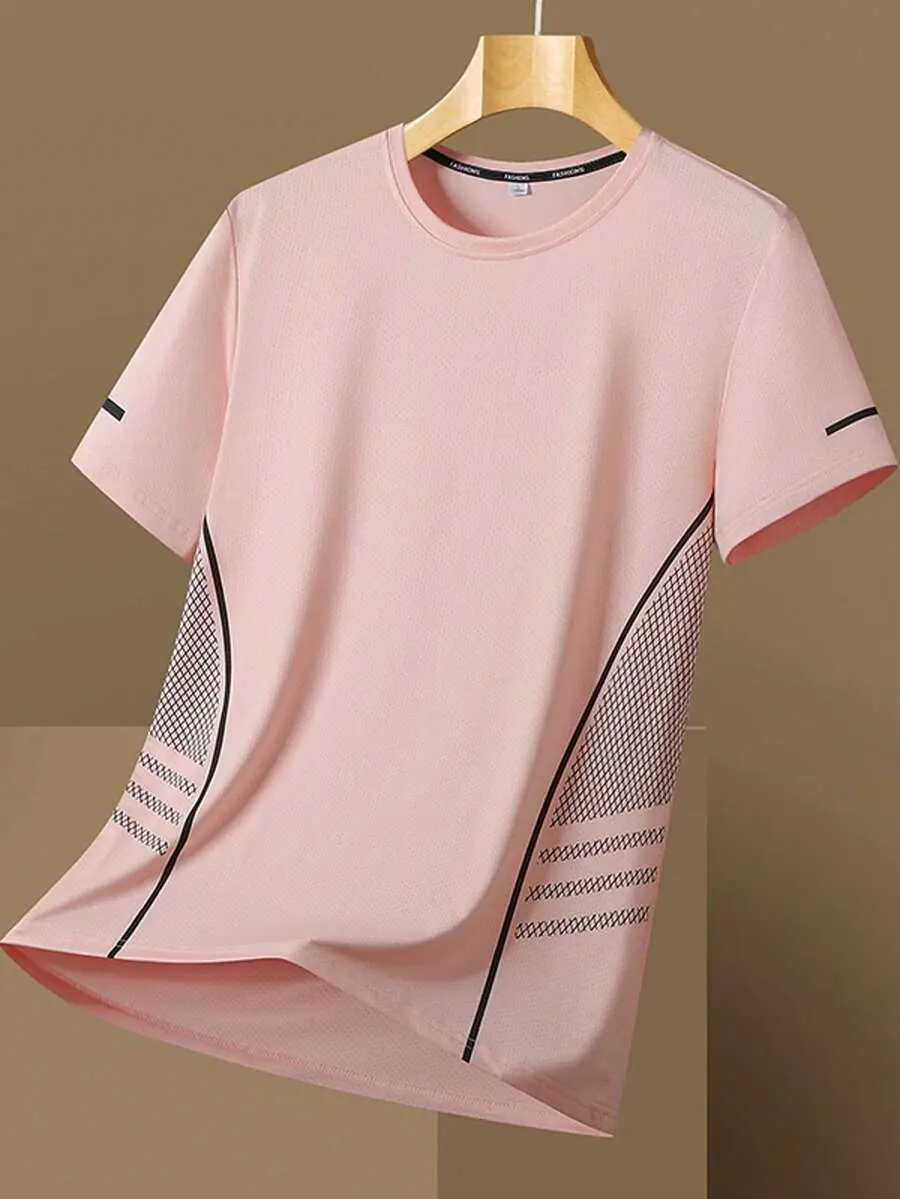 Women's Quick-Drying T-Shirt, Ice Silk Round Neck Short Sleeve Shirt, Stretch Sweat-Absorbing Quick-Drying T-Shirt Sports
