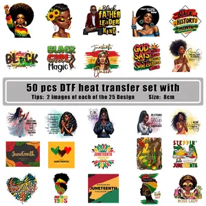 Iron-On Transfers 50 Sheets DTF Heat Transfer for T-Shirts Clothing DIY Crafts Hats Jeans and Clothes Decorations Ready to Press Versatile Usage