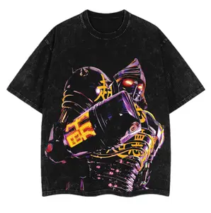 Real Steel Noisy Boy Robot Boxing Fight Scene – Vintage Washed Graphic Tee, Oversized Heavyweight Movie Shirt, Large Back Graphic, Cyberpunk Style Streetwear, High-Quality Cotton Fabric, Unisex, Movie Merch, Gift For Movie Lover
