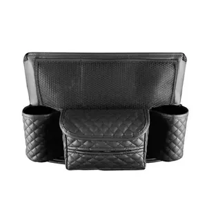Car Seat Storage Bag, Napa Leather Car Console Organizer, Large Capacity Backrest Pouch, Vehicle Interior Accessories