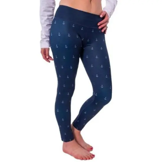 Anchor Performance Swim Leggings UPF 50 - Navy Blue