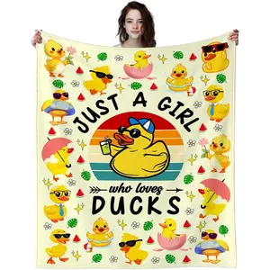 1PC Cute duck blanket, soft duck-themed gift, cartoon duck decorative blanket for ladies and men, suitable for beds, chairs, sofas, and bedrooms.