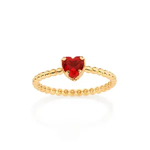 GOLD MOMMY RING IN RED