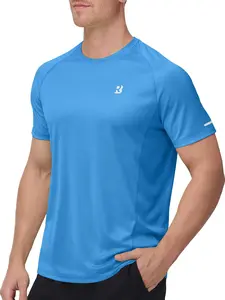 Men's Short Sleeve Swim Shirt, UPF 50+ Quick Dry Rash Guard, UV Sun Protection Water T-Shirt for Beach and Surfing