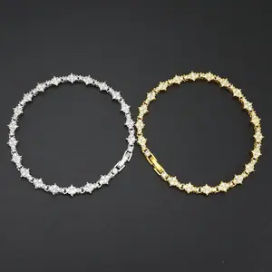 1 gold or silver crystal cz tennis bracelet, hip-hop style zircon jewelry ✦ Sparkling elegant jewelry • Classic commemorative gift • Ideal for birthdays/anniversaries/special occasions • Versatile statement accessory.