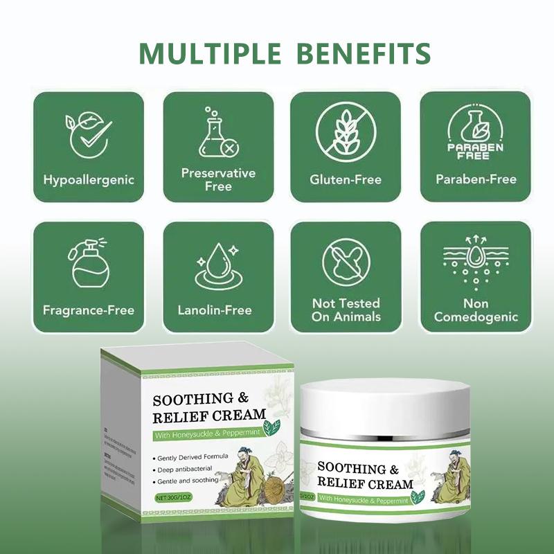 Soothing & Relief Cream for Eczema with 100% Natural Plant Extracts, Relief from Eczema & Blisters, Honeysuckle & Peppermint, Gift for Family and Friends, Gentle for All Ages, Quick-Relief Itch Soother, Moisturizes Dry & Sensitive Skin
