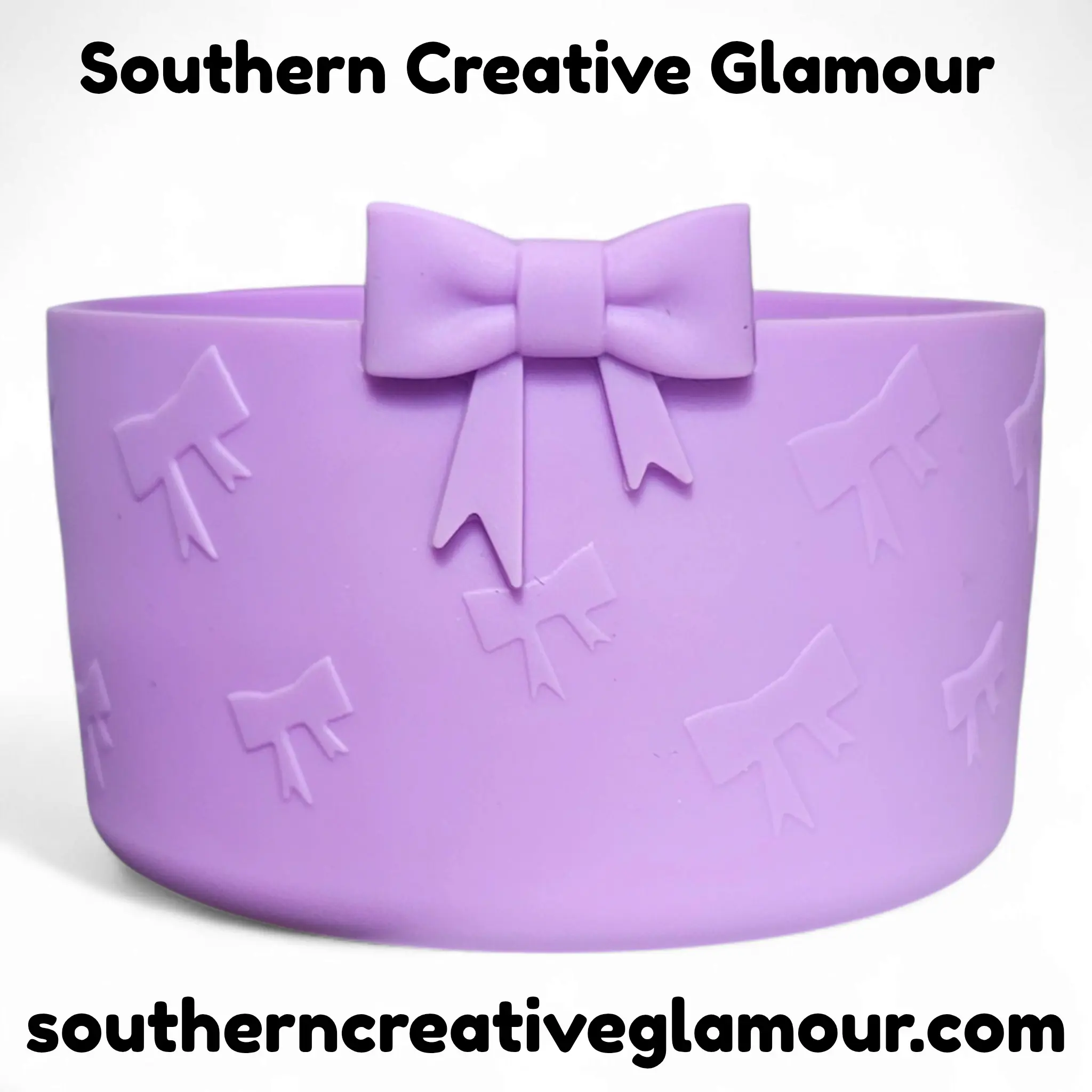 Purple Bow Silicone Tumbler Boot