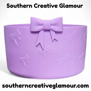 Purple Bow Silicone Tumbler Boot