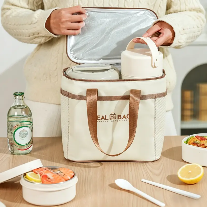 Insulated Lunch Tote Bag - Portable Thermal Meal Carrier for Work, Travel & Outdoor Activities