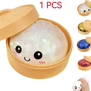 Flashy Dumpling Soft Candy, Random Glitter Box, 4 Color Dumpling Toys, Stress Relief Dough Toy, Giant Glitter Dumplings, More Surprises, One Piece