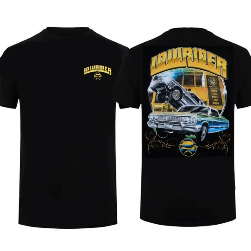 Lowrider Car Culture Graphic T-Shirt, Chicano Style Classic Impala Tee for Urban Cruisers and Retro Streetwear Lovers Crew Neck Graphic T-Shirt streetwear vintage  graphic  tees Flash Sale T-Shirt Trio graphic  tee men  gifts
