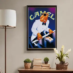 [Sale Up To 50%] Joe Camel Cigarette Retro Poster, Retro Home Decor, Wall Art, Retro Living Room, Kitchen, Bathroom Decor, Poster Gift