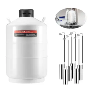 VEVOR Liquid Nitrogen Tank, 20 L Aluminum Alloy Liquid Nitrogen Container, LN2 Tank Dewar with 6 Canisters and Carry Bag with Straps, Cryogenic Tank for Beauty Industry, Semen Preservation, ScientificSummervibes