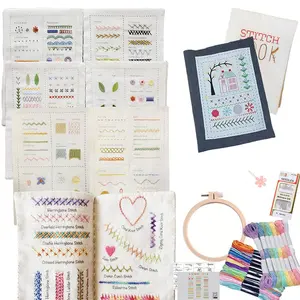 Beginner Embroidery Design Sewing Kit with Step-By-Step Video Tutorial, Creative Sewing Set, DIY Supplies Type for Beginner