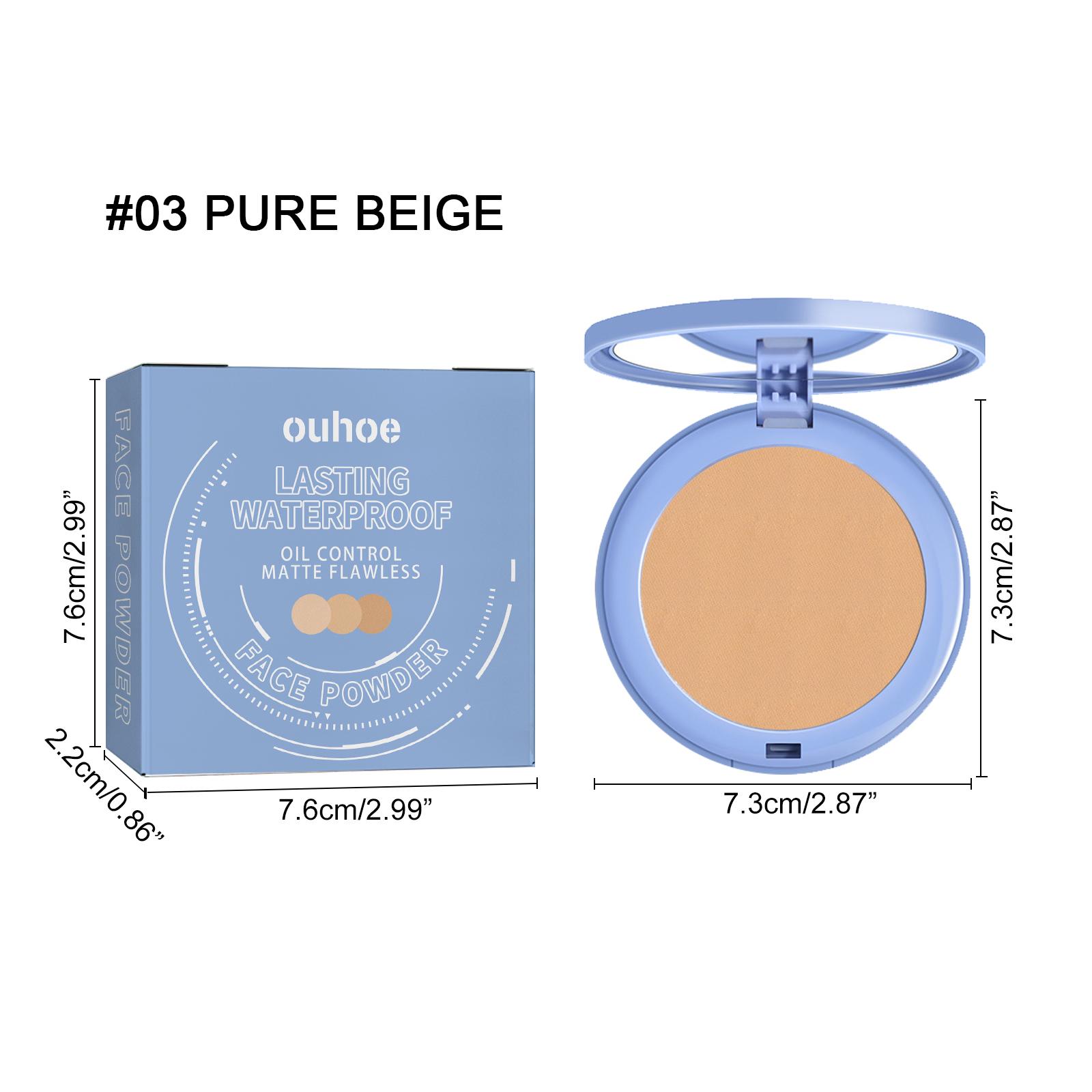 OUHOE Soft Compact Powder Summer Oil Control Flawless Makeup Setting Powder Lightweight With Powder Puff Delivers Matte Even Complexion Cosmeti