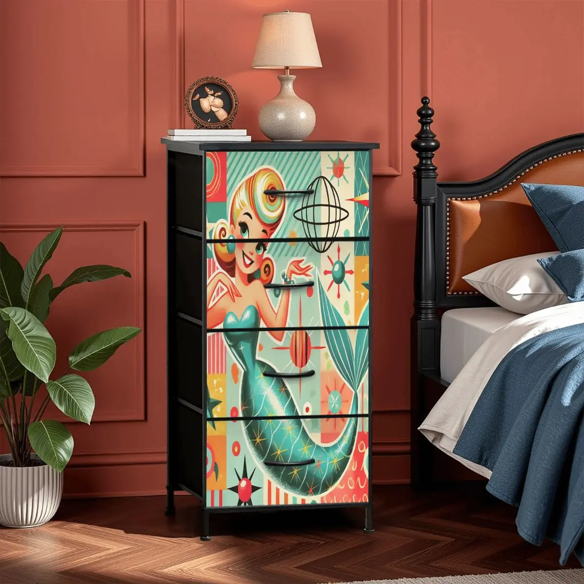 Mid Century Modern 50s Mermaid Designed MCM 4-Drawer Dresser