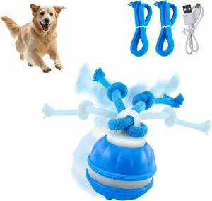 Motion Activated Automatic Rolling Dog Ball USB Rechargeable Interactive Toy for Boredom & Anxiety Relief TPR Material Portable Design with Bird Call Sound