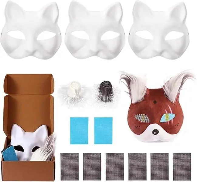 13 PCS Fun Therian Masks Kit for FURRY Makers, Therian Starter Set with All the Stuff, Fun Gift to Home Projects, Rainy Day Activities and Halloween
