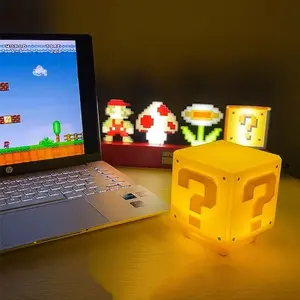 Popular Game-Themed Light-Up Figurine with Realistic Sound Effects, Cute Cube-Shaped Glowing Decor for Bedside & Tabletop, Perfect Birthday & Holiday Gift for Family and Friends