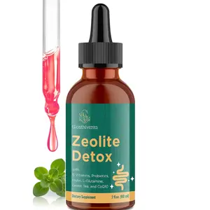 Zeolite Detox for Adults, Zeolite Liquid Drops with Vitamin B, Probiotic Blend - Energy, Gut, Focus - 2 Fl Oz (1 Bottle)