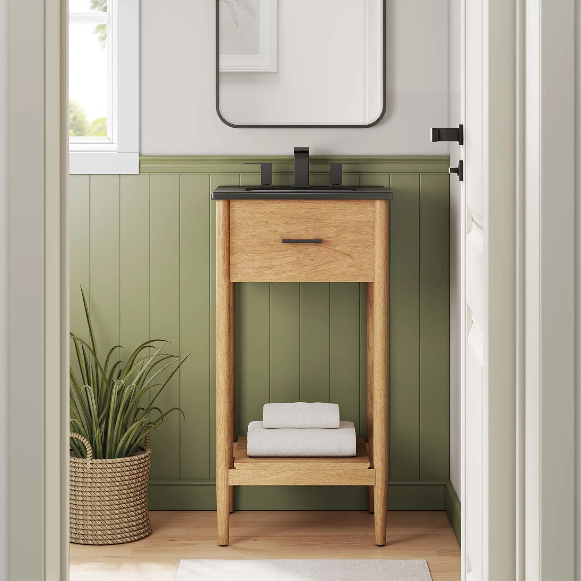 Zaire 18" Bathroom Vanity in Natural Black