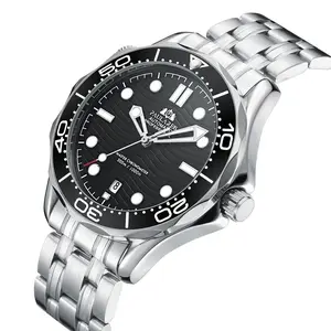 Automatic Watch for Men Mechanical Self Wind Stainless Steel Casual Gold Silver Blue Master Masculino Wristwatches