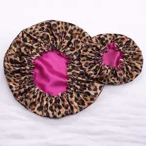 Leopard Pink Reversible Satin Bonnet