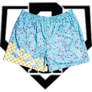 Unisex Baseball Lifestyle 101 Ice Cream DripYouth/Adult/Kid Mesh Shorts Shorts Melting Drip Athletic Lightweight Breathable Gym Streetwear for Young Athletes