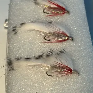Simulated bait fish fly with 15 wraps of .03 lead also tied with rabbit Z and a number 8 streamer hook.