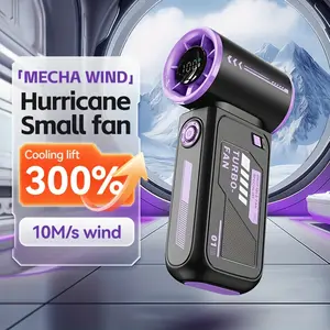 Portable Handheld Turbo Fan, 5 Gear Wind, Up To 10 Working Hours, 19000R High Speed Hand Fan Rechargeable With Air Turbo Tech Cooling Fan For Outdoor Activities, Travel, Working