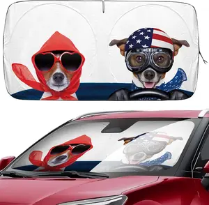 Car Sun Shade for Windshield Cute, Car Front Window Shades Funny Windshield Sun Shade Cover Foldable Cartoon Cool Sun Visor Shield for Most SUV Truck Pickup Protect Your Vehicle from UV Heat Universal Automatic