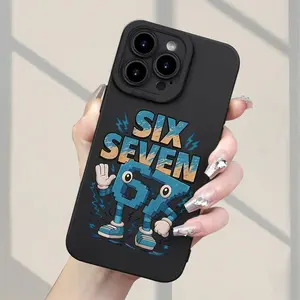 Phone Case: SIX SEVEN Cartoon Number Character Pattern Phone Case New Sells Well Classic Creative Fun TPU Camera Shockproof Protective Phone Case for IPhone7/8/11/12/13/14/15/16/17/17 Air/17 Pro/17 Pro Max/E/Plus/X/Xs Max/Xr/Se/Mini